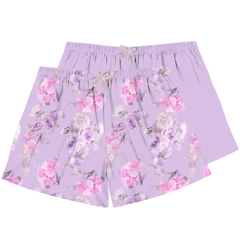 Purple Fancy Floral Shorts